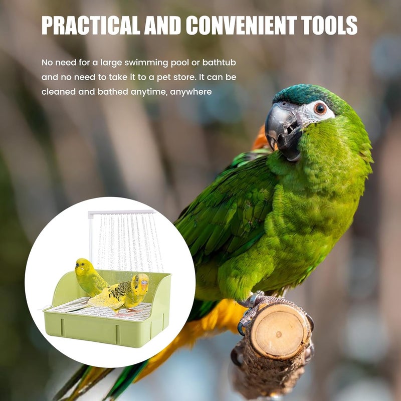 DINTSTYLE Parrot Bathtub, Large Bird Shower Fountain, Automatic Bird Bath, Parrot Bath Shower, Automatic Parrot Bathtub with Circulating Faucet, Indoor Fountain Bathtub with USB Pump, Green - Image 4
